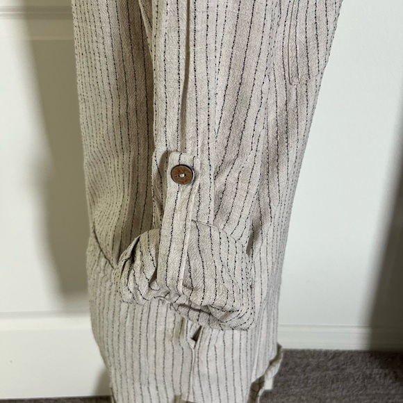 EUC Lumiere Pinstriped Linen Romper Small - Picture 4 of 9